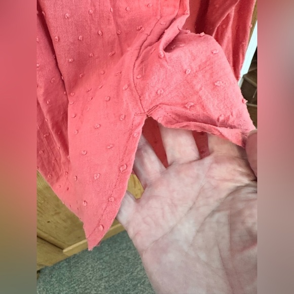 Loft Pink Blouse w/Puffy Raised Dots. Very Cute! Lightweight Size Large - Picture 5 of 9